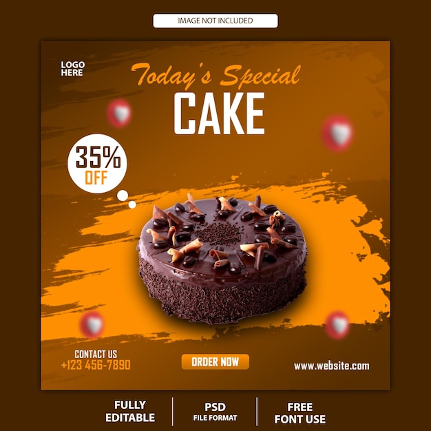 Cake social media post and banner