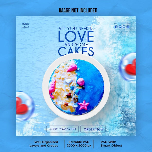 Cake Social Media Post Design Templates