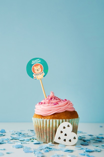 PSD cake topper mockup design