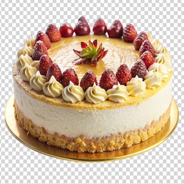 A cake with almonds on transparent background