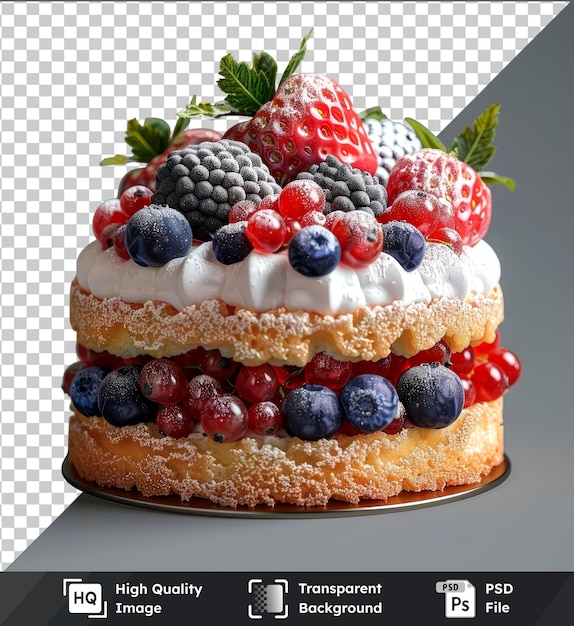 a cake with berries and cream cheese on it