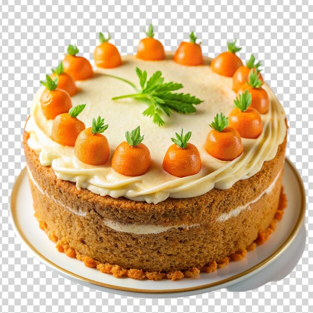 PSD a cake with carrots on transparent background