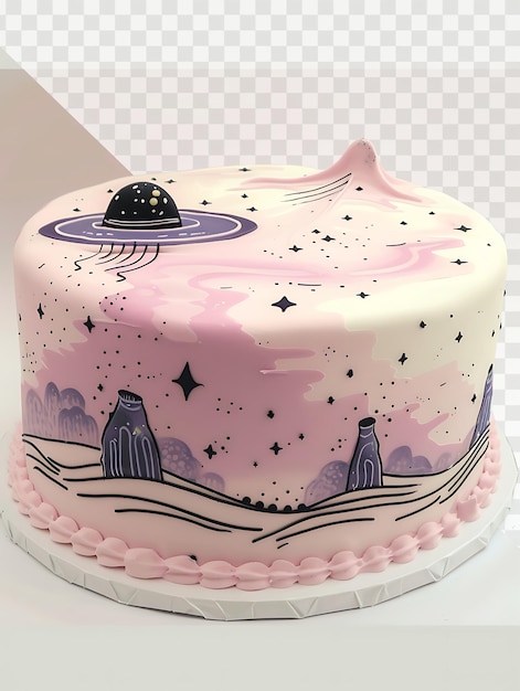 PSD a cake with a moon and stars on it