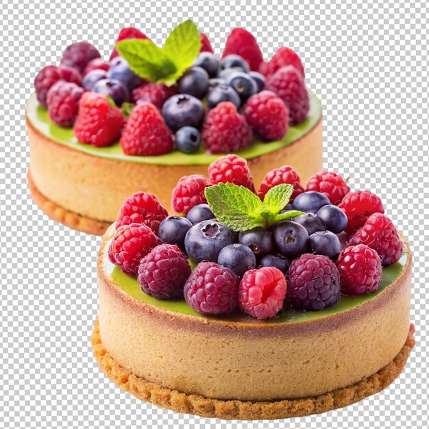 PSD a cake with raspberries on top of it