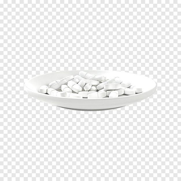 PSD calcium or vitamin and mineral pills tablets isolated on a transparent background