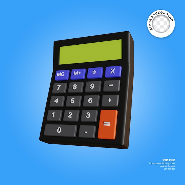 Calculator 3d element of stationery