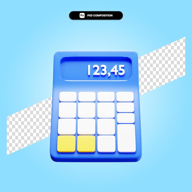 Calculator 3d render illustration isolated