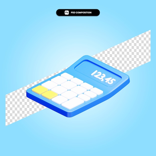 Calculator 3d render illustration isolated