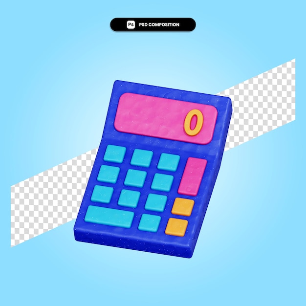 Calculator 3d render illustration isolated