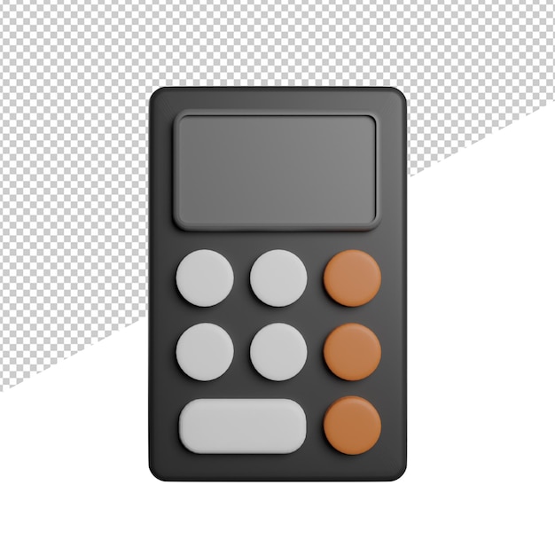 calculator finance count front view 3d illustration rendering transparent background