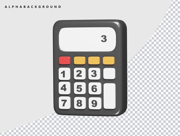 Calculator icon 3d render illustration