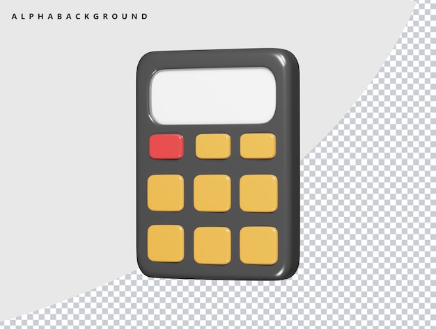 Calculator icon 3d render illustration