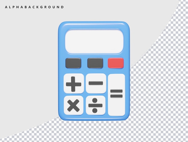 Calculator icon 3d render illustration