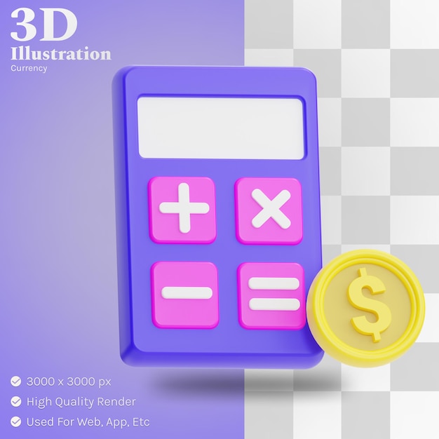 Calculator illustration 3d