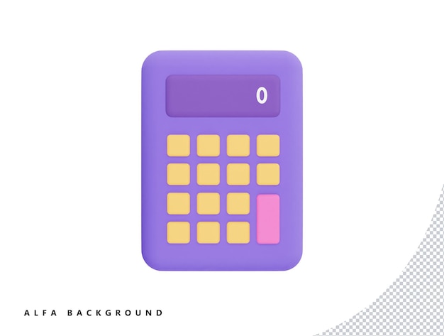 Calculator math device financial analytics with 3d vector icon cartoon minimal style