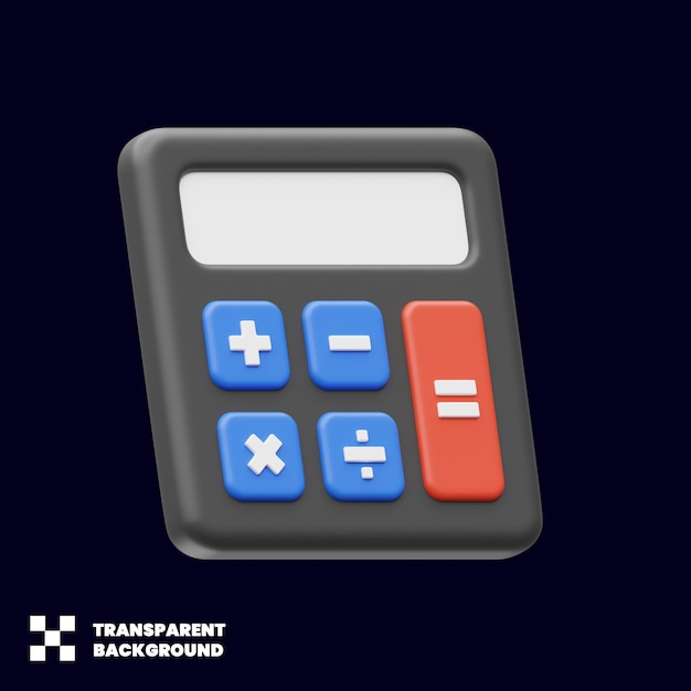 Calculator Math Education Icon In Minimalist 3D Render