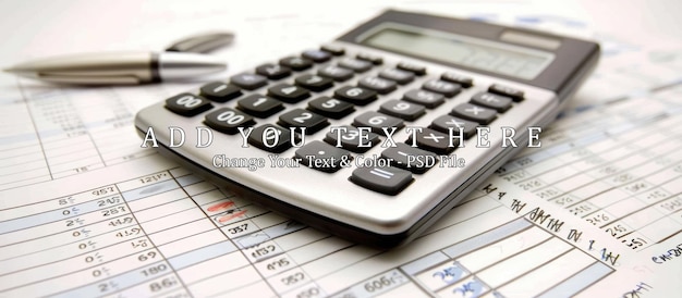 Calculator and Spreadsheet A Closeup View of Business Tools