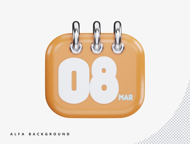 Calendar 3d rendering vector icon illustration