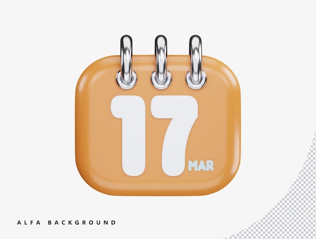 Calendar 3d rendering vector icon illustration