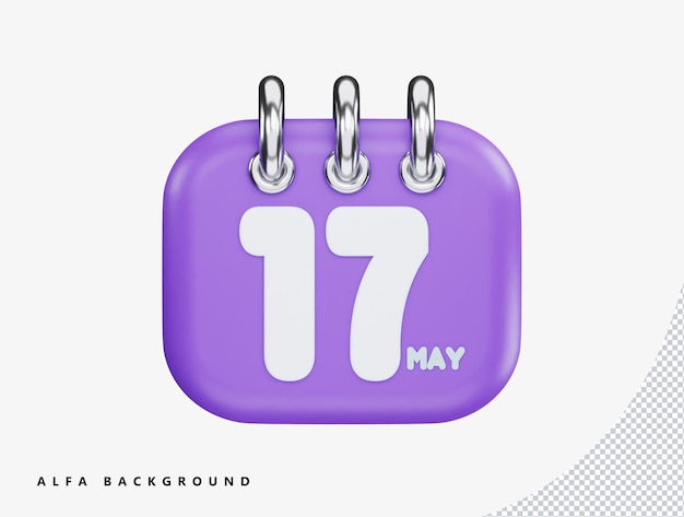 Calendar 3d rendering vector icon illustration