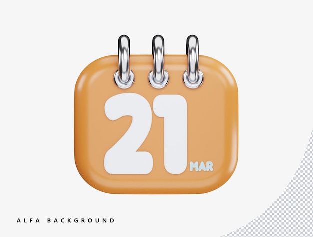 Calendar 3d rendering vector icon illustration