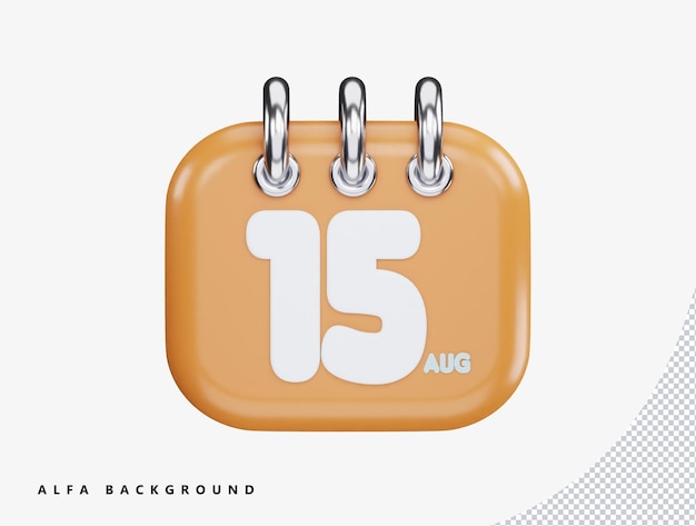 Calendar 3d rendering vector icon illustration