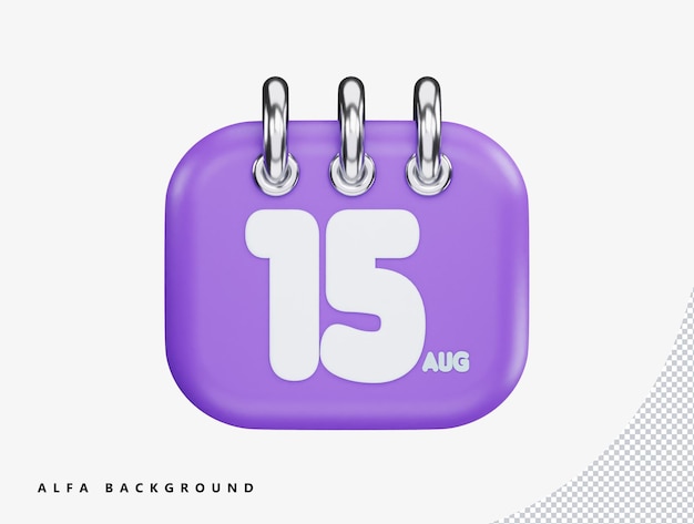 Calendar 3d rendering vector icon illustration