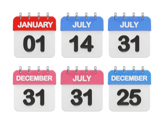 Calendar icon 3d rendering vector illustration element