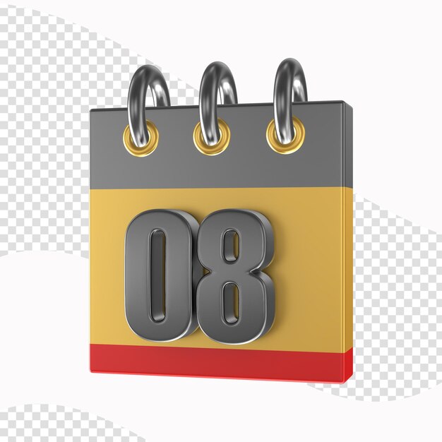 calendar icon isolated 3d render illustration