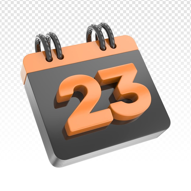 Calendar Number 3D Render