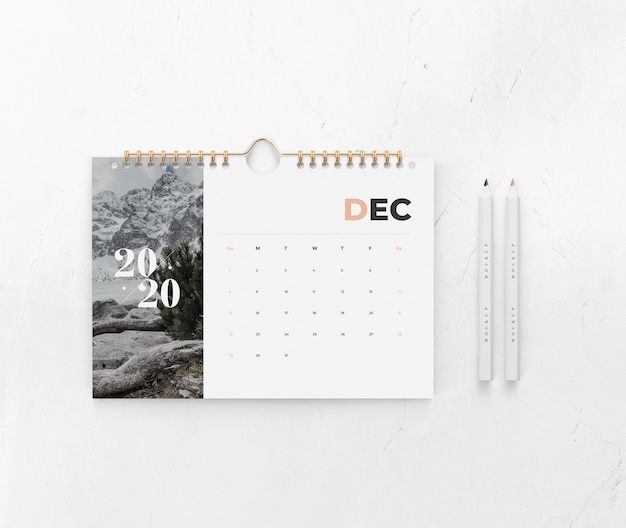 Calendar on wall concept mock-up