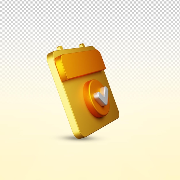 Calender Button 3d Rendering Icon