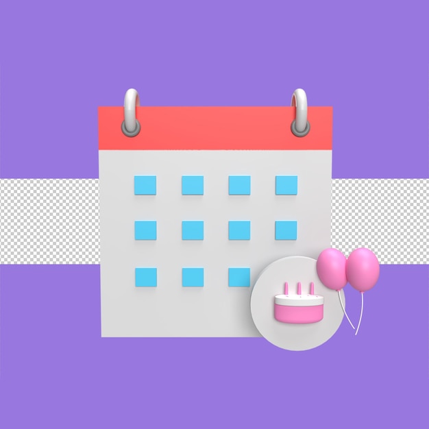 Calender and star icon 3d icon model cartoon style concept render illustration