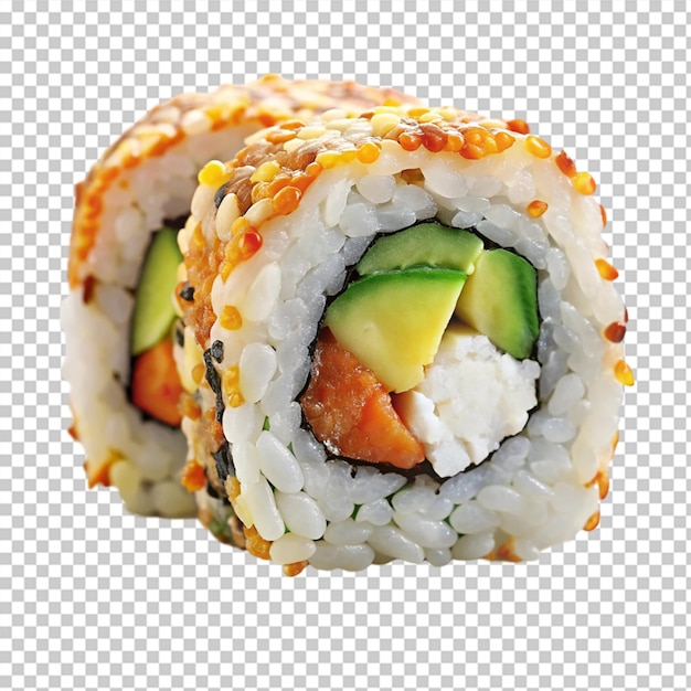 PSD california roll isolated on transparent background