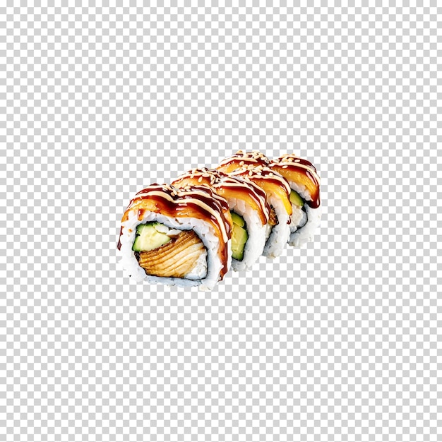 PSD california sushi roll on transparent background