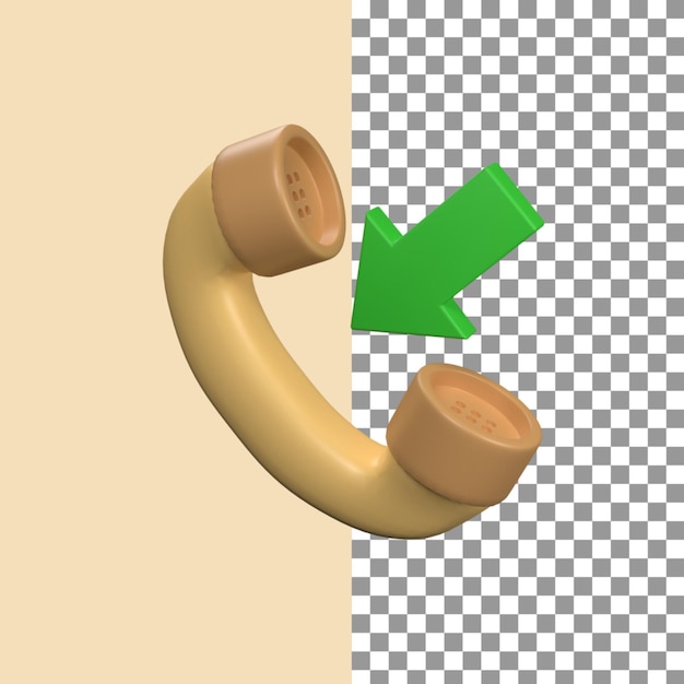 Call In Icon with dynamic view in 3d render for graphic design web presentation or other