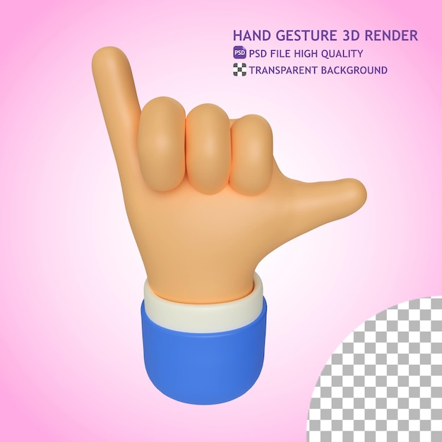 Call Me Hand Gesture 3D Render Illustration