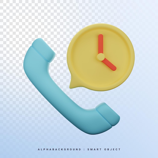 Call Time 3d Icon Illustration