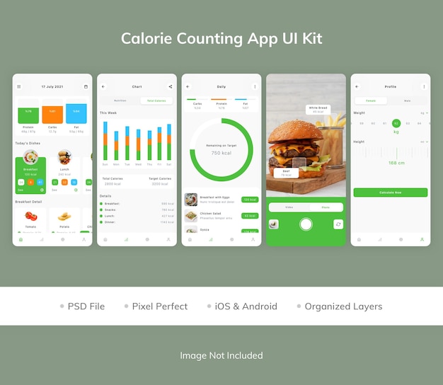 Calorie Counting App UI Kit