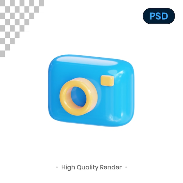 Cam 3D Render Illustration Premium Psd