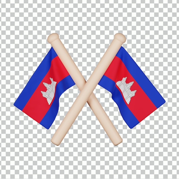 Cambodia Flag 3D Icon