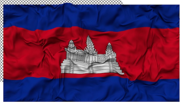 Cambodia Flag Waving Cloth Bump Texture Background 3D Rendering