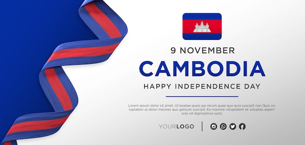 Cambodia National Independence Day Celebration Banner, National Anniversary