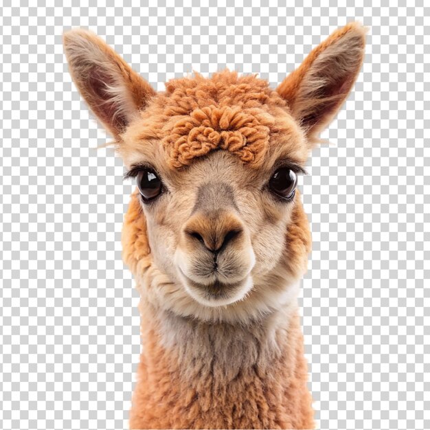 PSD camel head in front on transparent background