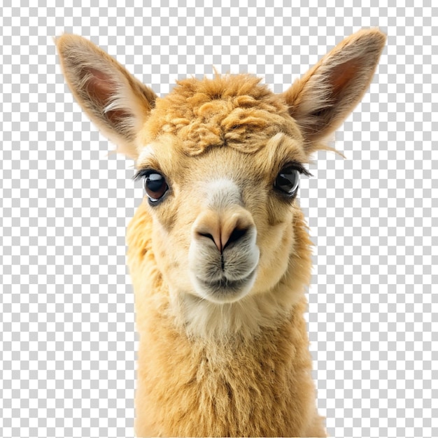 Camel head in front on transparent background