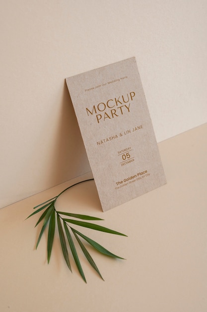 Camel and nude visit card mockup