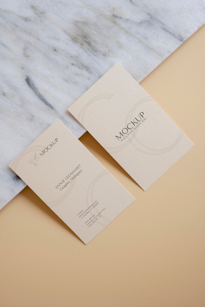 Camel and nude visit card mockup