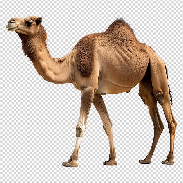 Camel walking front view isolated on transparent background png