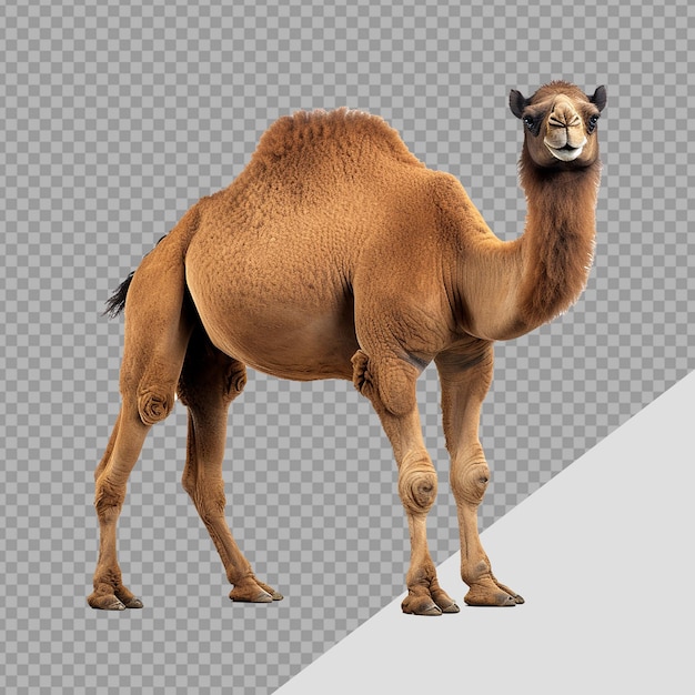 Camel walking front view isolated on transparent background png