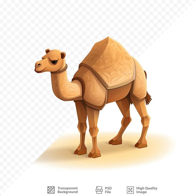 PSD camel with a flat head on a white background